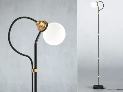 Five Floor Lamp Free 3D model