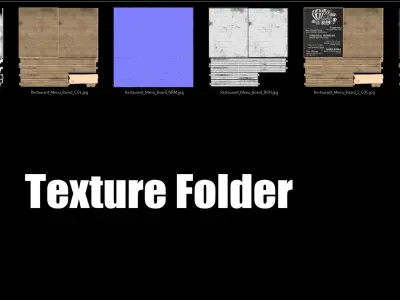 Sidewalk chalkboard- PBR  Game-Ready Low-poly 3D model