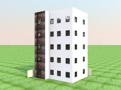 Four-Floor Residential Building code 101 3D print model