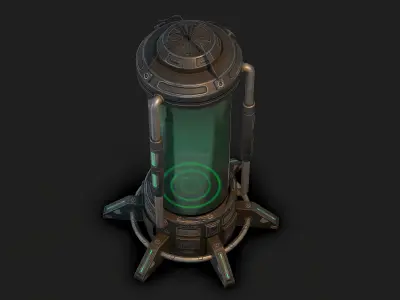Sci Fi Cryopod Low Poly Low-poly 3D model