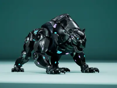 Sci-Fi Bear Low-poly 3D model