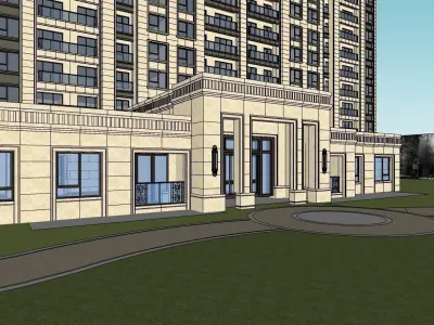 Residential Building Landscape Sketchup Model 3D model
