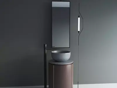 Modern Minimalist Freestanding Vanity Sink Set  3D model