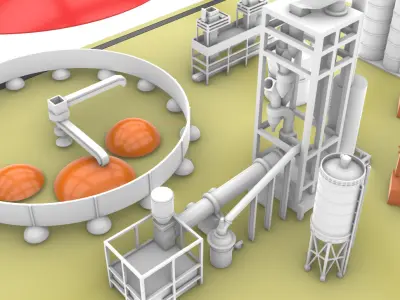 3D Printable Cement Factory Miniature 3D print model purchase