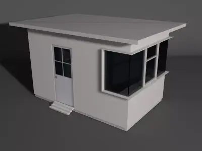 Security Booth Low-poly 3D model