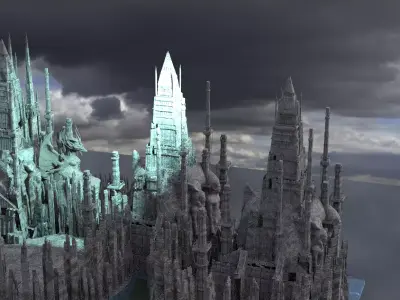 Ancient Alien Gods kit bash winter city 3D model