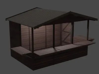 christmas market house Low-poly 3D model