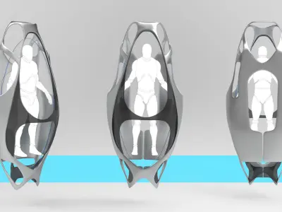 Futuristic Capsule  Sci-Fi 3D Model 3D model