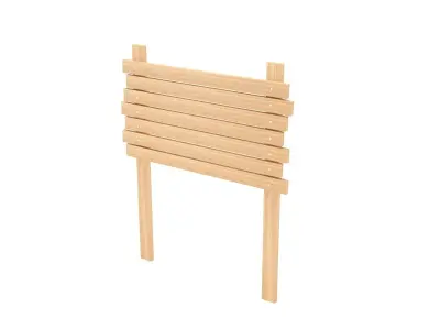 wooden signboard 3D model 3