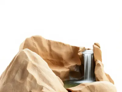 Realistic Waterfall Rock Model Pack for Landscape Scenes Low-poly 3D model