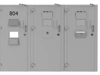Prison Cell Security Door Steel White 3D model