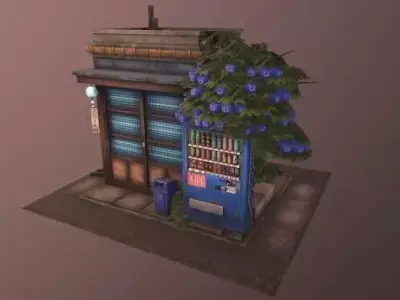 alleyway shop Low-poly 3D model
