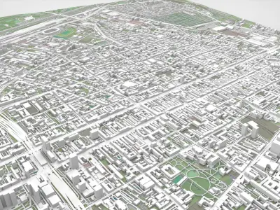Cityscape Lodz Poland 3D model