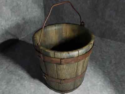 Old Well Low Poly model modular Low-poly 3D model