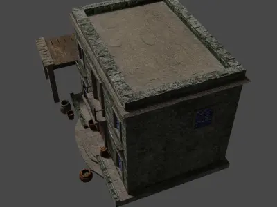 Building in the Middle Eastern style PBR Low-poly game ready Low-poly 3D model