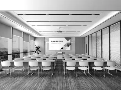 School Classroom Low-poly 3D model