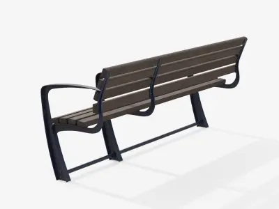 Outdoor Bench Low-poly 3D model