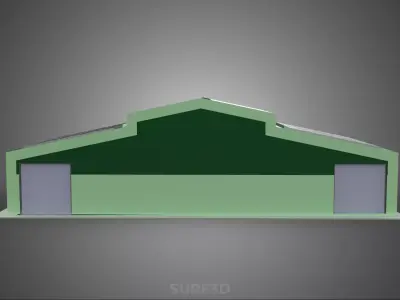 SOLAR PANEL GRANARY SHED DEPOT BARN FARM AGRICULTURAL WAREHOUSE 3D model