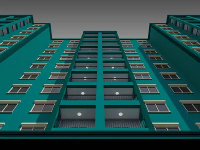 Apartment Building 001 3D model