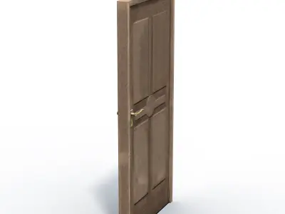 Wood Door Free low-poly 3D model