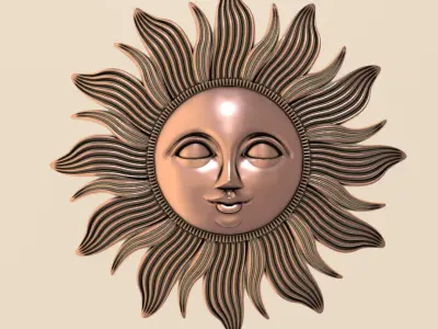 Radiant Sun Pendant 3D print model