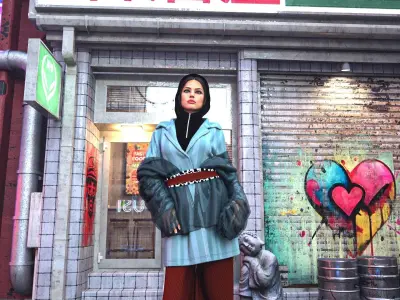 Multilayered Coat Look Fitted to Gen8 Body Mesh 3D model