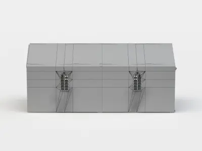 Corridor box with two doors Low-poly 3D model