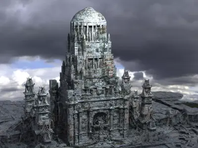 Fallout inspired wasteland civilisation tower 1 3D model