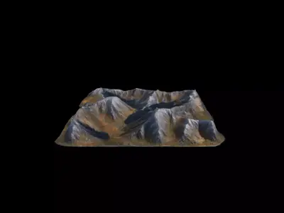 3d Render Mountain Range Barrier Is A Natural Wall 3D model