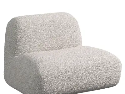 Teddy Couch Hippo Loveseat Boucle Cloud Sofa 3D model