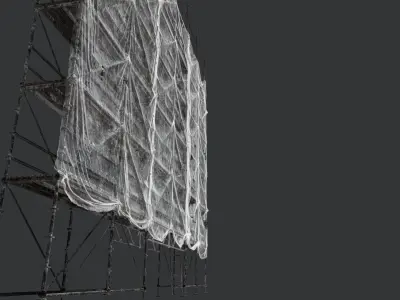 Scaffolding and tarpaulin 3D model