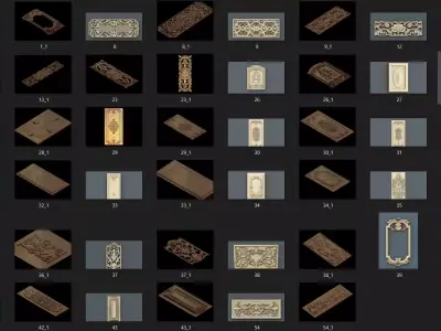 24 STL Ornamental Frames and Decorative Panels CNC Relief 3D model
