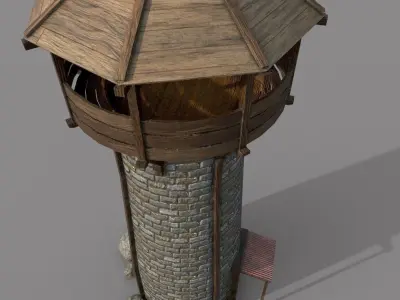 Watch Tower Low-poly 3D model shop