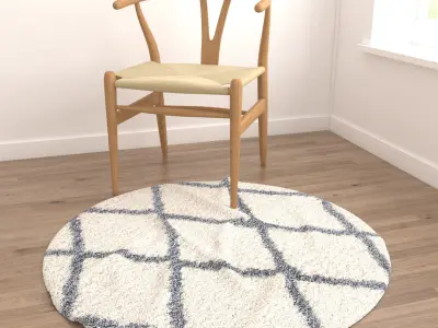 Round Rug Set 192 3D model