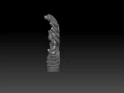 buddha with jewelery meditation under 7 heads dragon style 3D print model