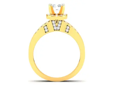 Solitaire Wedding Engagement Ring 3D print model 12