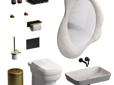 Bathroom accessories set 3D model