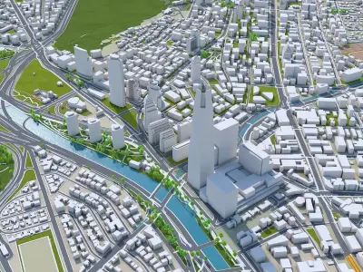 Santiago Chile Low-poly 3D model
