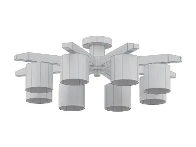 CRISS wooden ceiling light fixture 3D model