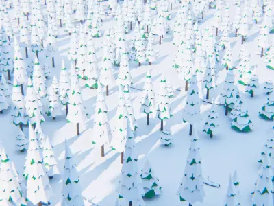 Low-Poly Winter Environment Low-poly 3D model
