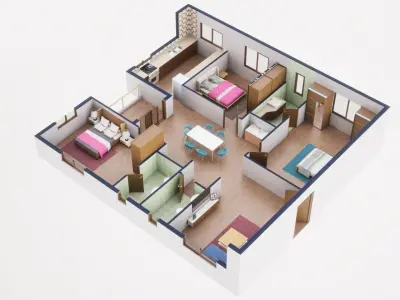 3D Floor Plan Model 49 3D model