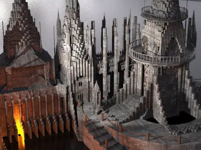 Elden Celtic Watchtower castle Kit bash 3D model