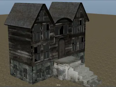 Abandoned house Low-poly 3D model