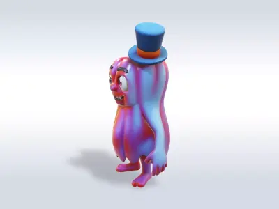 Cheerful Pumpkin Boy Halloween Character 3D model 3
