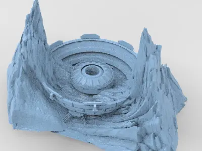 Sci fi Core crystal Shard Rocks Tide Dish  3D model