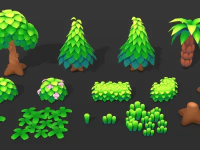 Medieval Town Asset Pack Low-poly 3D model