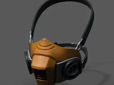 Gas mask helmet scifi fantasy space millitary protection  Low-poly 3D model