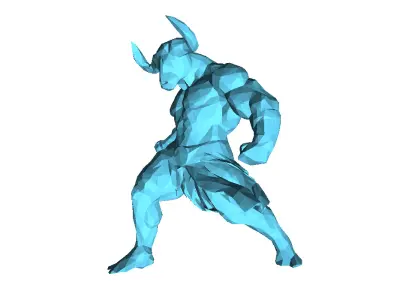 Buffalo Warrior Low Poly 3D print model