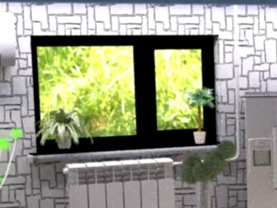 interior in the living room 3D model