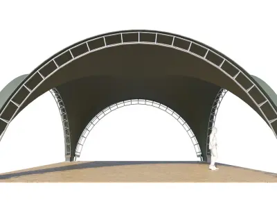 Arch tent rectangular 3D model
